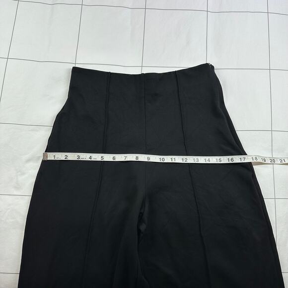 Quince Pants Women Medium Black Ponte Knit Super Wide Leg Ultra Stretch Side Zip - Picture 9 of 13